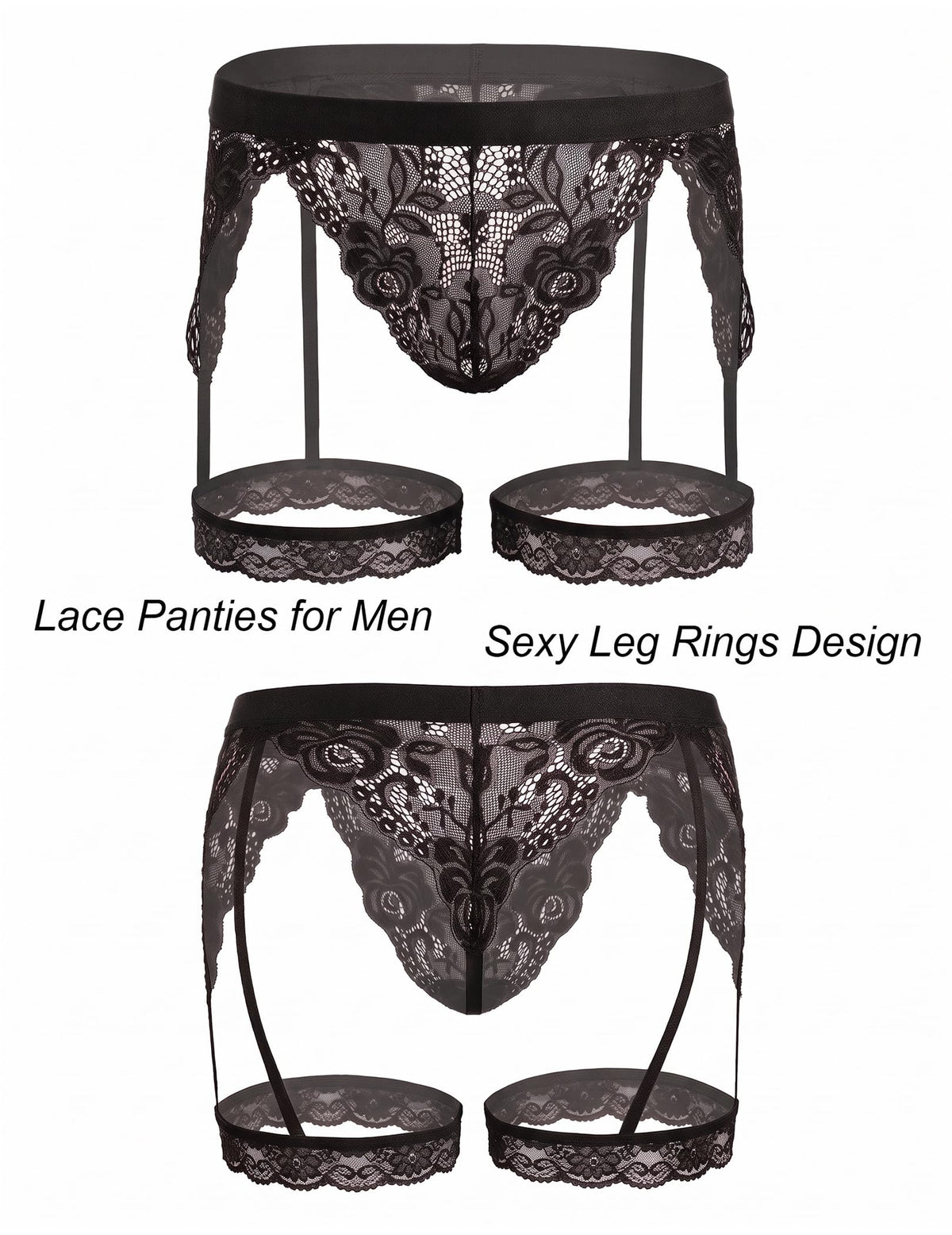 Men's Lace Thong Underwear Briefs Sexy Lingerie G-String Panties