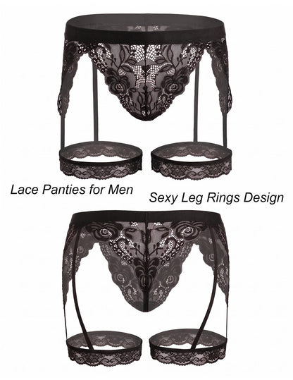 Men's Lace Thong Underwear Briefs Sexy Lingerie G-String Panties
