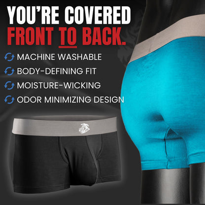 Real Men 3in Modal Boxer Briefs D Pouch Lrg 6pk Blk