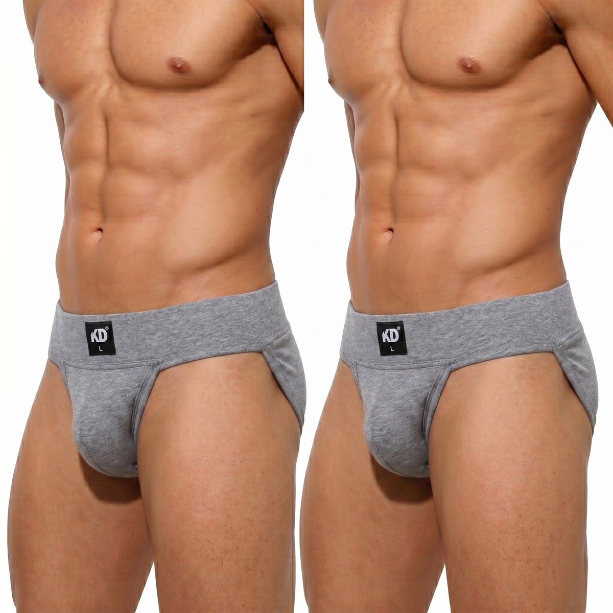 Athletic Supporter Jockstrap with Cup Pocket Organic Cotton (US, Alpha, Small, Regular, Regular, Grey - Pack of 2)
