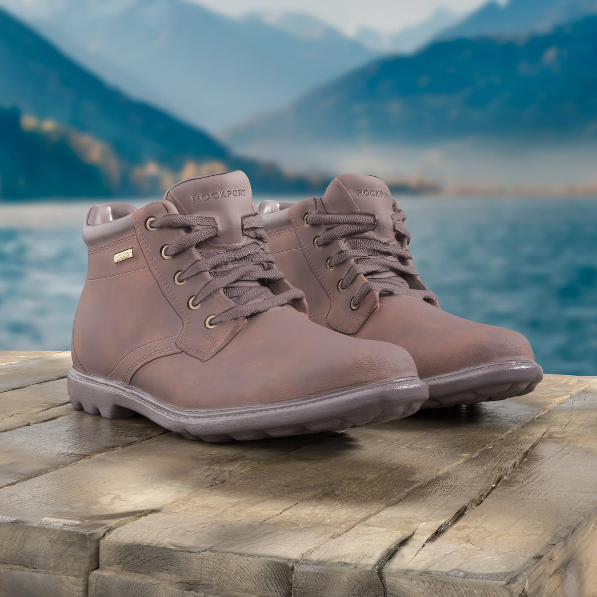 Rockport Men's Storm Surge Waterproof Plain Toe Boot, Tan, 10 Medium