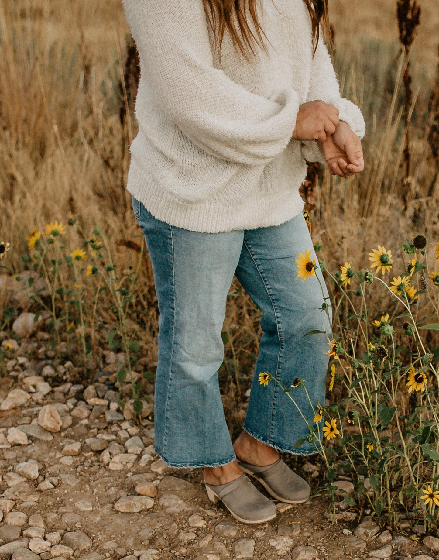 Sandgrens Handmade Swedish Wood Clogs for Women, High Heel Mule US 6 | Dublin Stone Nubuck LT, EU 37