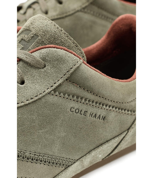 Cole Haan Men's Grandpro Lemans Sneakers, Dusty Olive Suede/Tuscan Sand/Light Whiskey, 13-M US