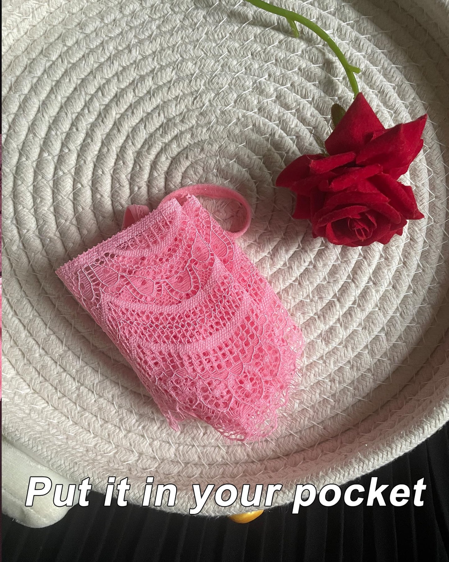 HAVBX Ultra-Soft Mens Sexy Pink Lace Jockstraps Underwear, Sissy Lingerie Bulge Pouch Panties For Men Crossdressers(US, Alpha, One Size, Regular, Regular, Pink)