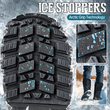 FREE SOLDIER Snow Boots for Men Waterproof Anti-slip 3M Lining Lightweight Tall Outdoor Warm Winter Work Boots (Black 10)