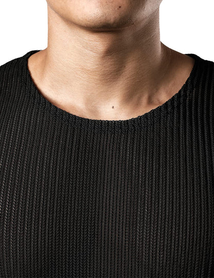 JOGAL Men's Mesh Fitted Sleeveless Muscle Tank Top Small Black