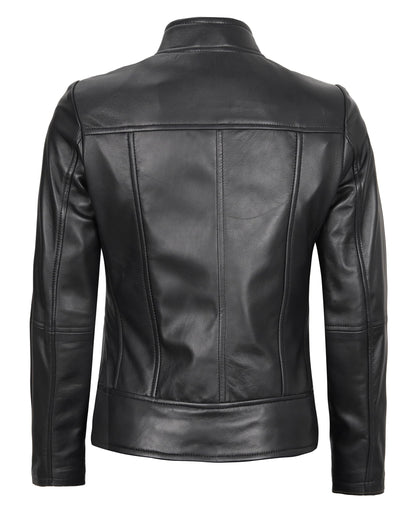 Decrum Genuine Leather Jacket Women - Leather Biker Jacket Women | [1300873] Amy Black, M