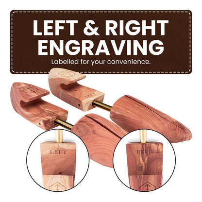 HOUNDSBAY Cedar Shoe Tree - Shoe Trees for Men & Women, Sneakers, Widener & Shaper