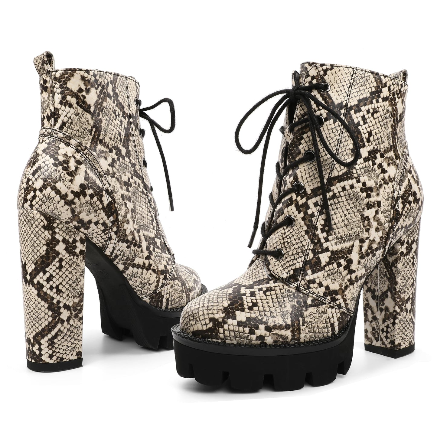 Mettesally Women's Platform Ankle Boots Non Slip Booties Shoes Size 8