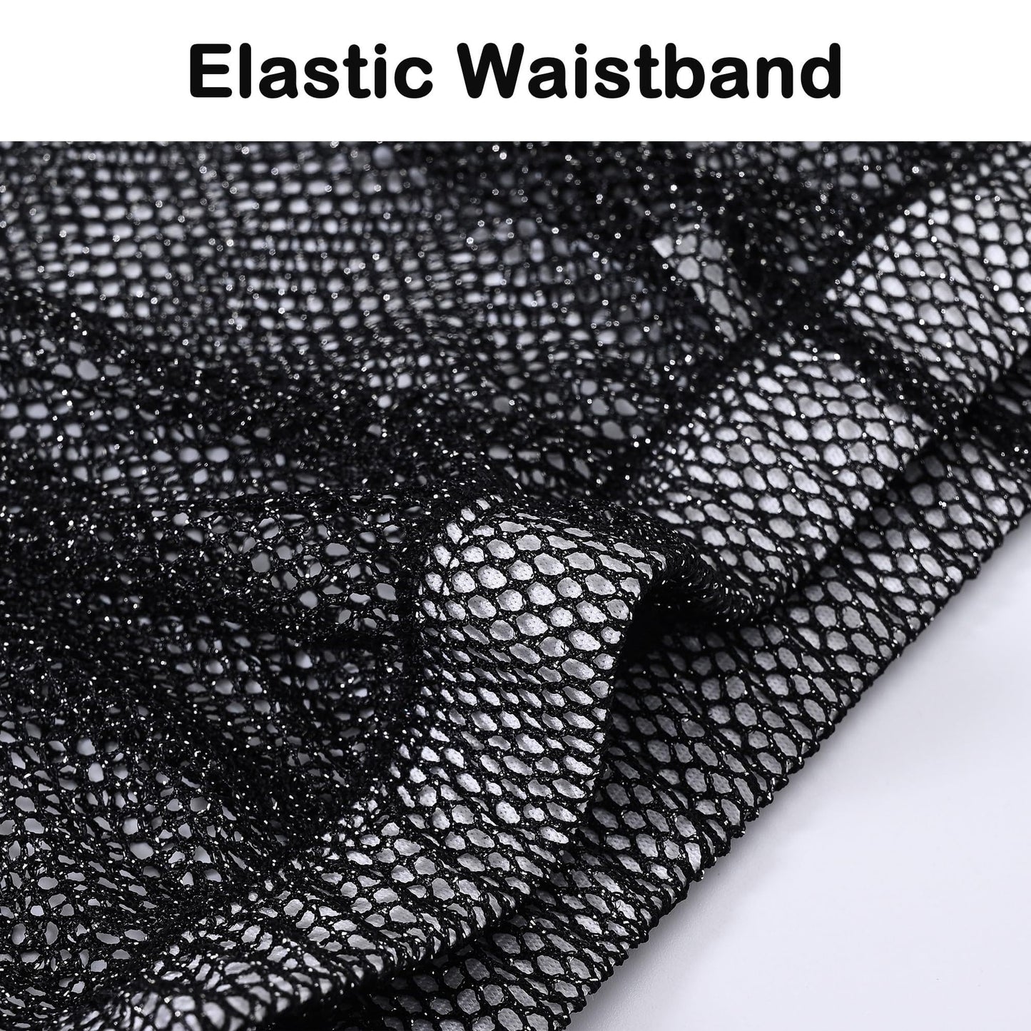 Men's Sparkly Sheer Mesh Boxer Shorts See Through Fishnet Underwear Trunks Lounge Pajama 1 Pack of Black XL