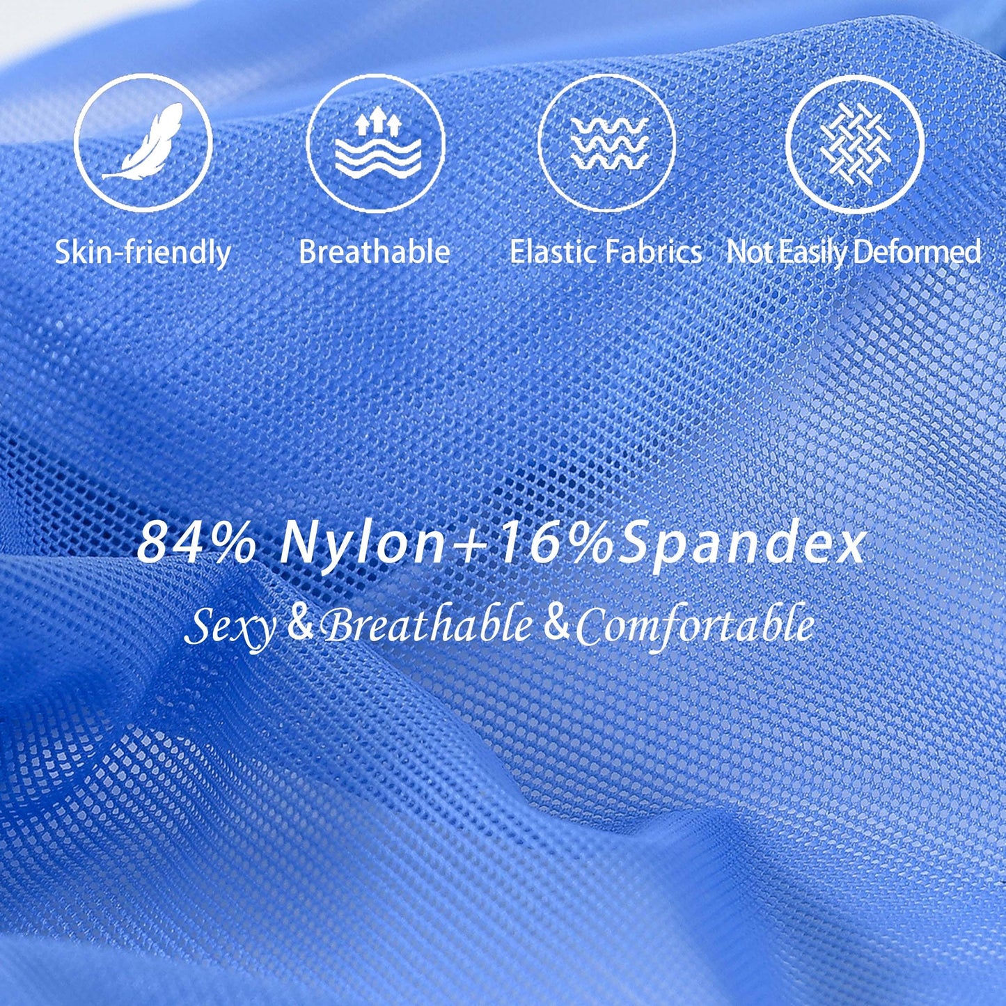 Mens See Through Underwear Bulge Enhancing Thongs Sexy Sheer Mesh G-String Bikini Blue 2XL