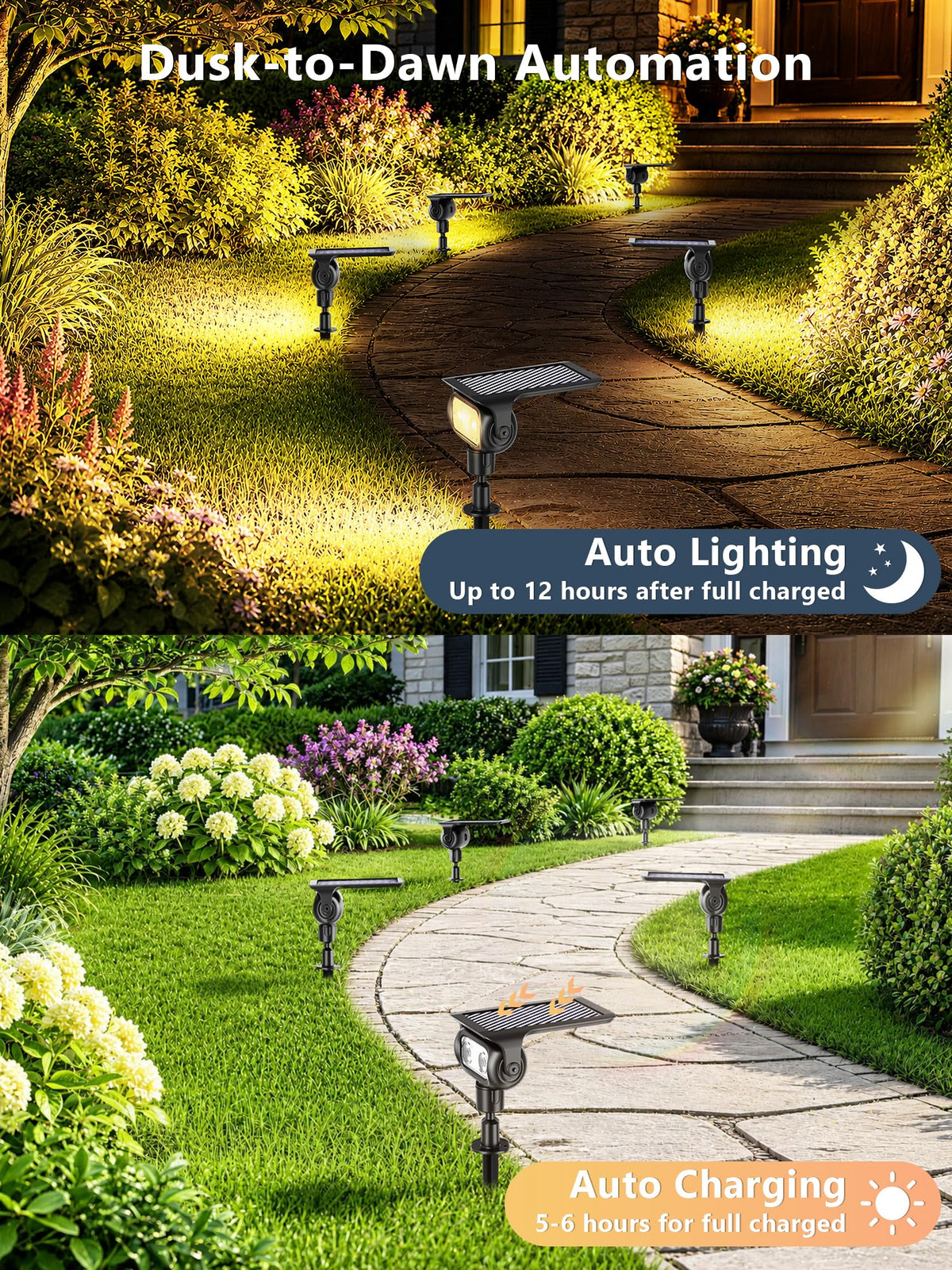 Smart Solar Spot Lights Halloween, Outdoor Yard RGBCW Spotlight