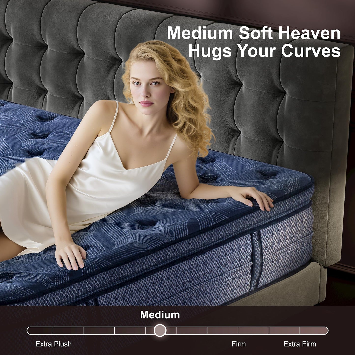 SURLUNKEYS Cal King Mattress Medium Plush - 14 Inch Hybrid Mattress