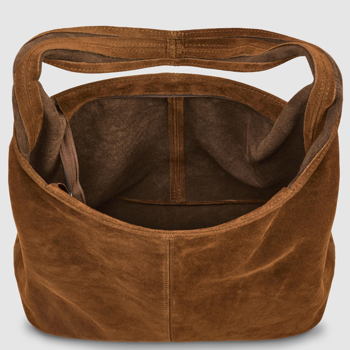 Italian Genuine Suede Hobo Handbag for Women, Large Slouchy (Mocha)