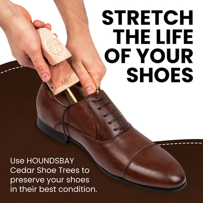 HOUNDSBAY Cedar Shoe Tree - Shoe Trees for Men & Women, Sneakers, Widener & Shaper