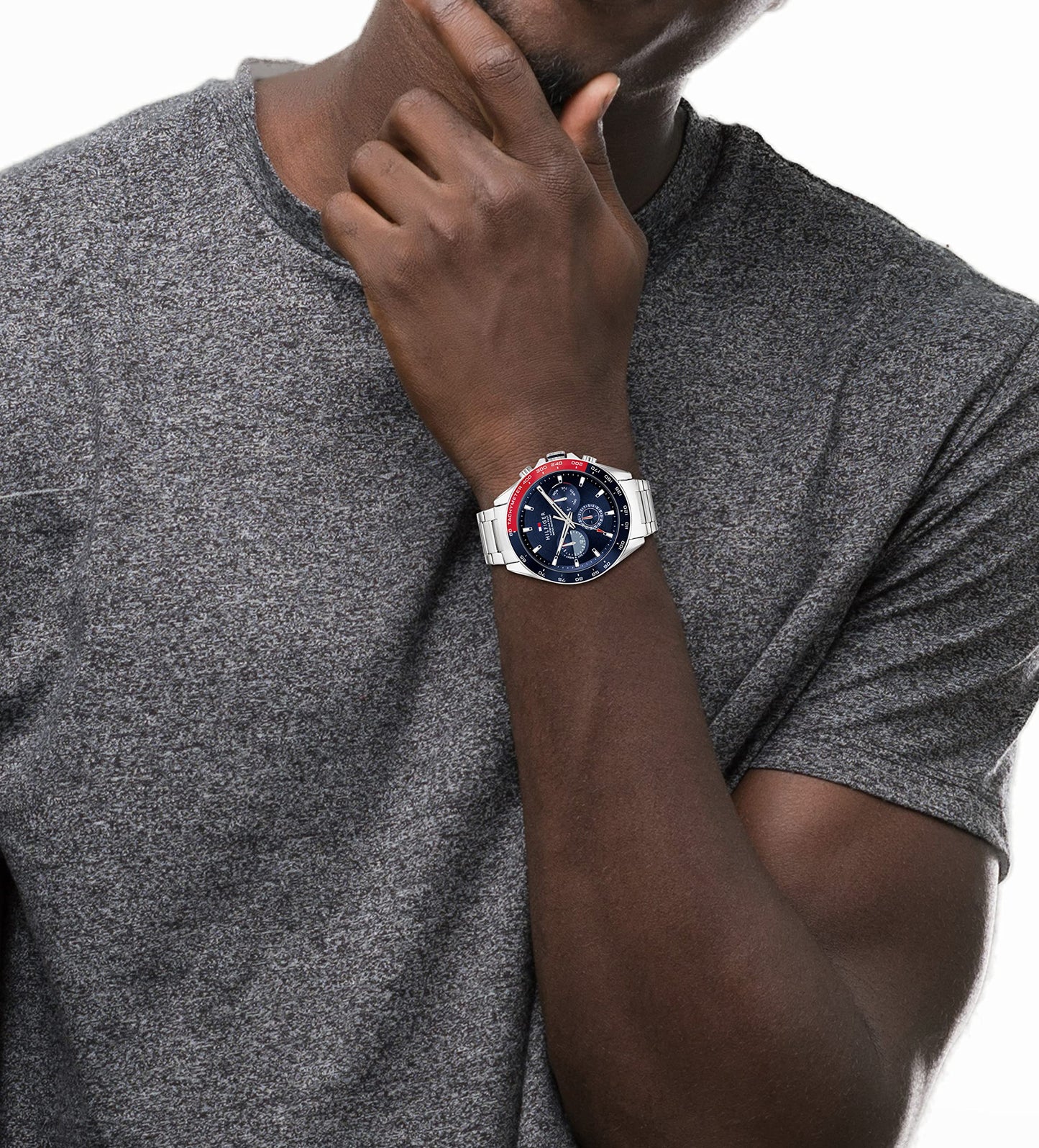 Tommy Hilfiger Men's Quartz 1791968 Stainless Steel Bracelet Watch, Color: Blue