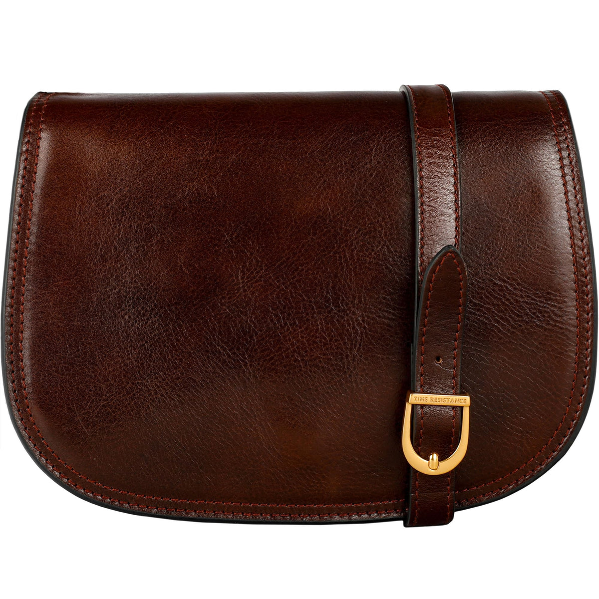 Time Resistance Leather Crossbody Bag for Women - Shoulder Messenger Purse (Brown) - Gift Box Included