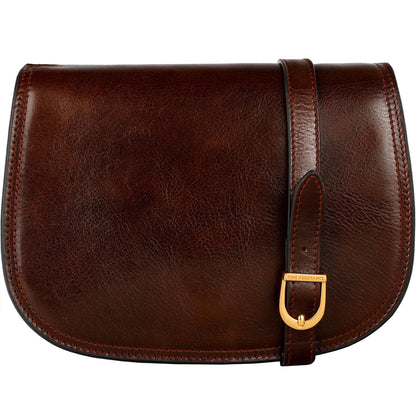Time Resistance Leather Crossbody Bag for Women - Shoulder Messenger Purse (Brown) - Gift Box Included
