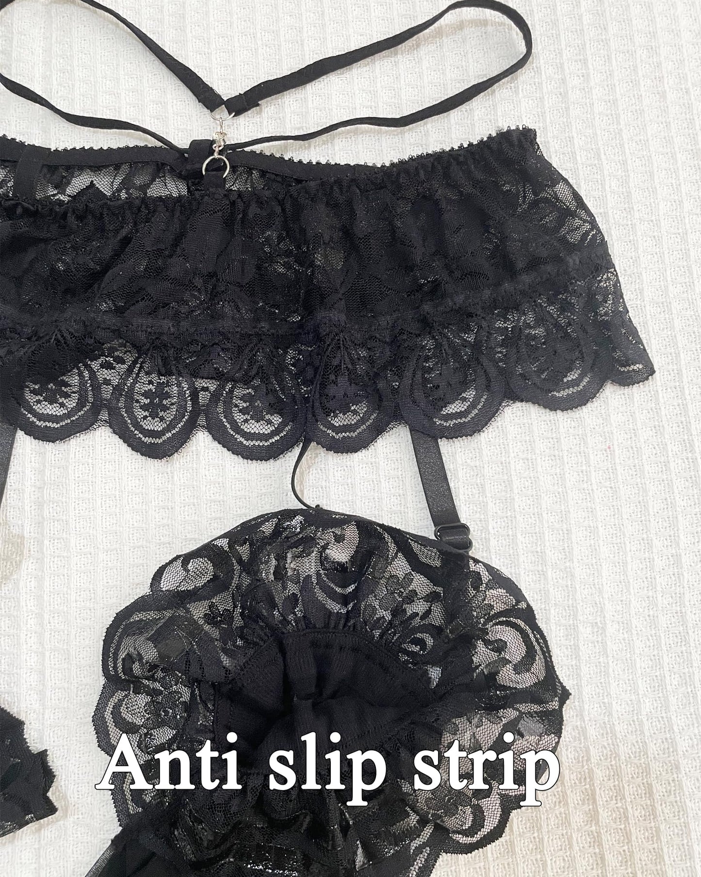 Men's Sissy Skirted Thong Panties -Underwear with Gaters Belt