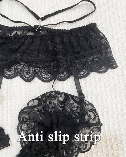 Men's Sissy Skirted Thong Panties -Underwear with Gaters Belt