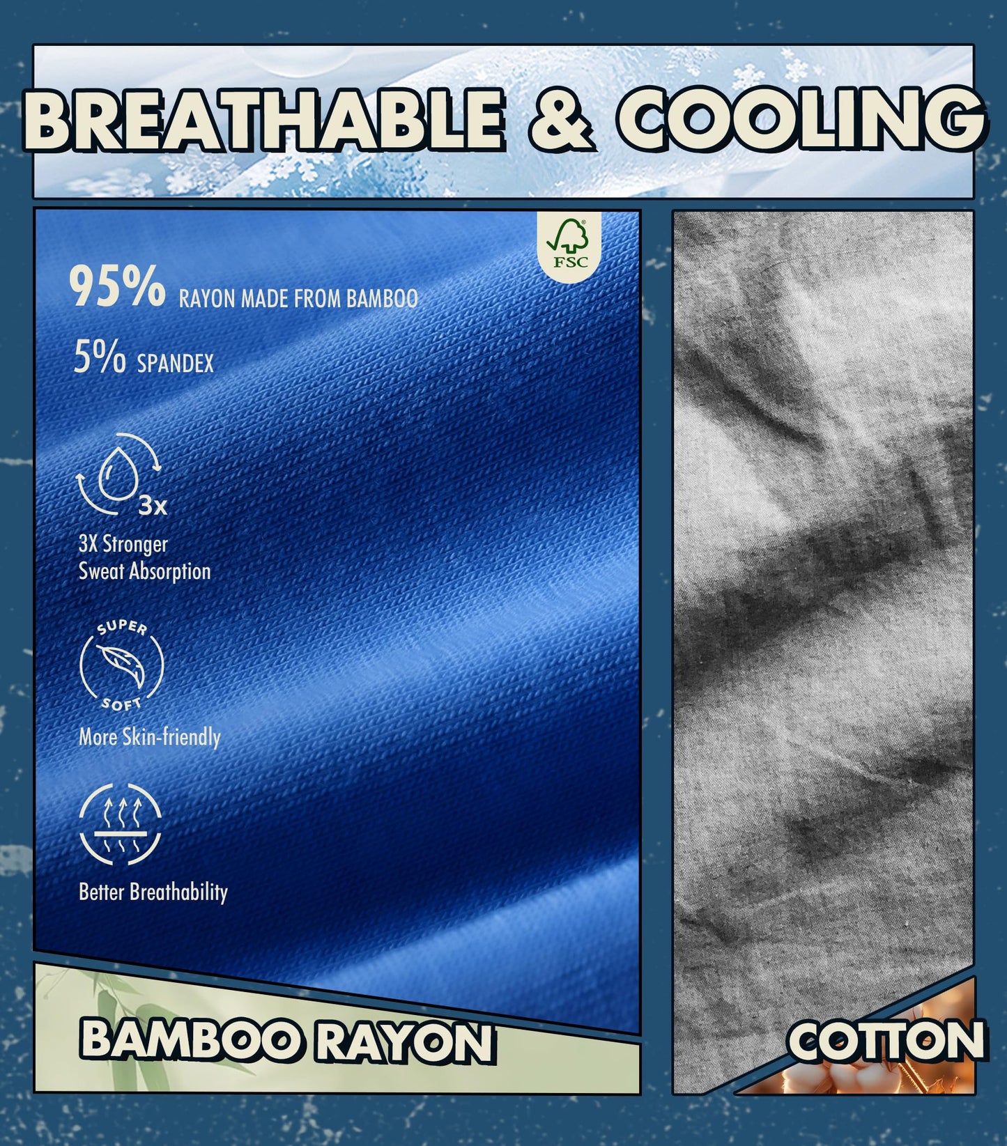 Separatec Dual Pouch Mens Underwear Breathable Cooling Rayon Made from Bamboo Underwear Men, Boxer Briefs and Trunks 7 Pack（M,Assorted Colors）