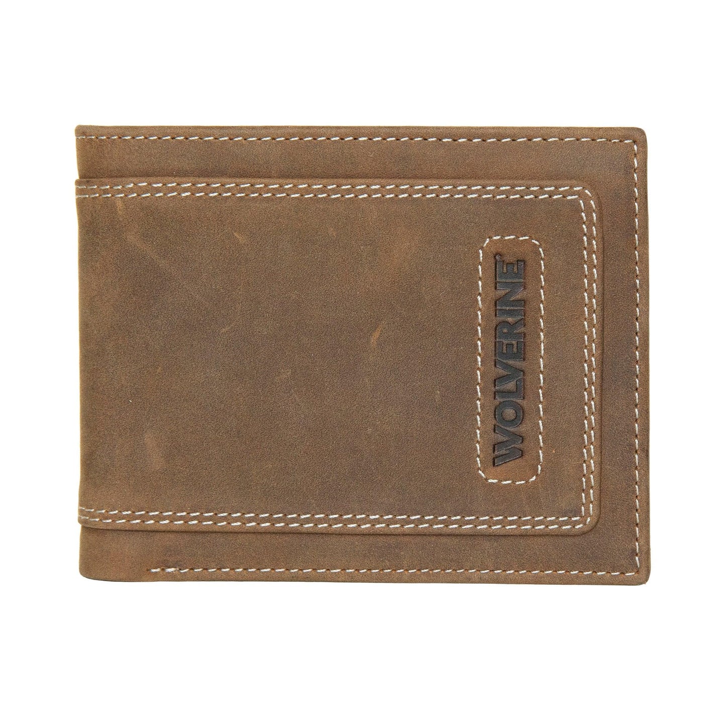 Wolverine Mens Rigger Bifold Wallet | RFID Protection | ID Window | Card Slots | Bill Pocket | Slip Pocket | Durable | Smooth Leather - Brown