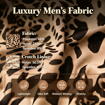 BSZN Men's Caged Beast Briefs, Classic Leopard Print