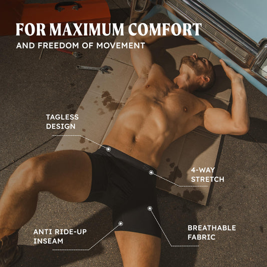 Shinesty Boxer Briefs For Men Pack of 3 - Hammock Support Pouch Underwear For Men - Medium, Deer Camo/Mascot/Elephant
