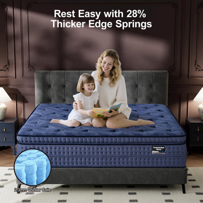 SURLUNKEYS Cal King Mattress Medium Plush - 14 Inch Hybrid Mattress