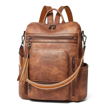Vegan Leather Laptop Backpack for Women 15.6 inch Work Backpack Fashion Travel Backpack Purse for Travel College Work