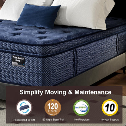 SURLUNKEYS Cal King Mattress Medium Plush - 14 Inch Hybrid Mattress
