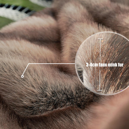 INCHGRASS Faux Mink Fur Blanket Luxury Fur Throw Blanket Sofa Fluffy Blanket Super Warm Elegant Cozy Fuzzy Throw Blankets for Couch,Armchair and Bed Washable Plush Blankets 74"x60" Brown Throw Blanket