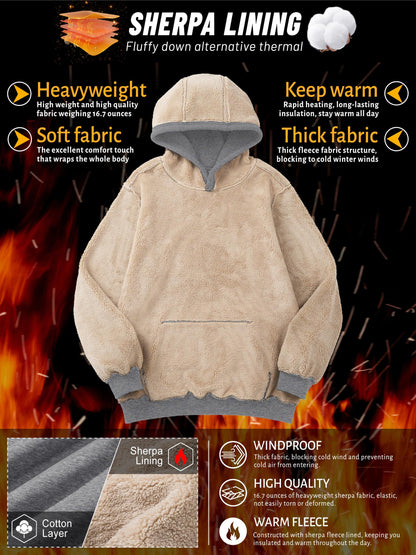 TACVASEN Hoodies for Men Pullover Sweatshirt Fleece Lined Sweatshirts Fashion Hoodies Athletic Sweatshirts Winter Cotton Hoodies Light Gray