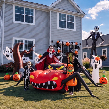 14.8 FT Giant Halloween Inflatables Spider Car Outdoor Decorations