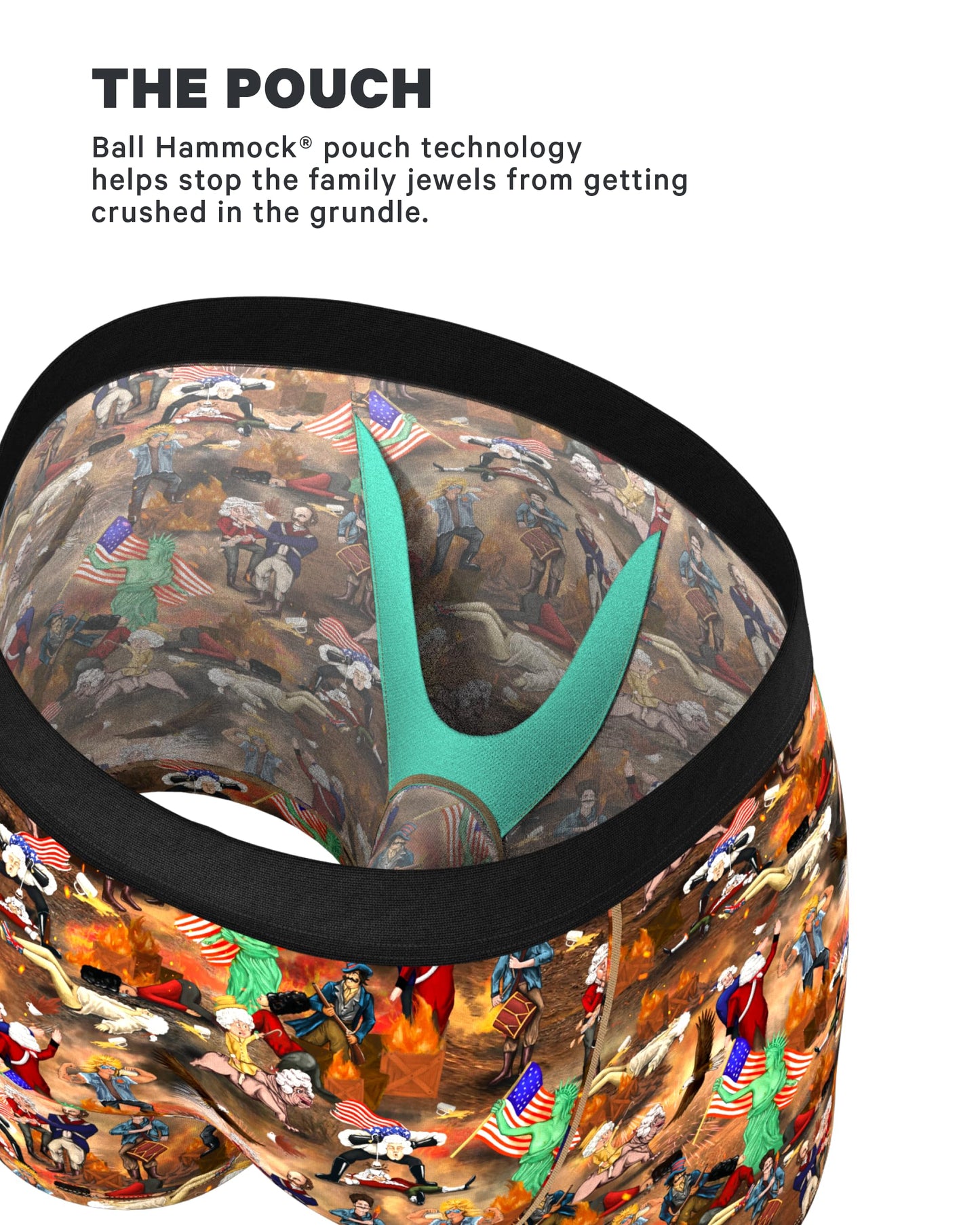 Shinesty Hammock Support Mens Underwear with Pouch | Big and Tall Underwear for Men Flyless | US XXL Patriotic 1 Pack