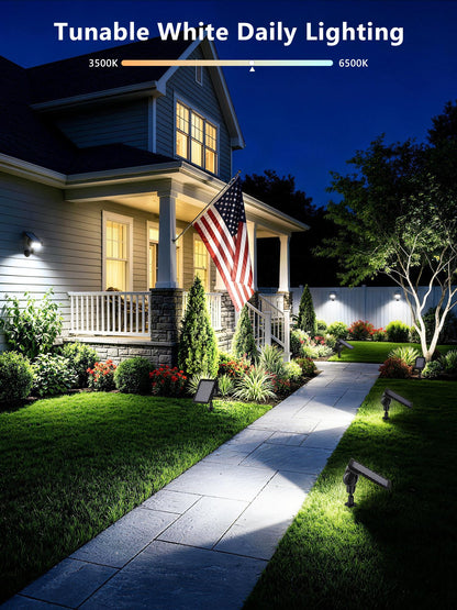 Smart Solar Spot Lights Halloween, Outdoor Yard RGBCW Spotlight