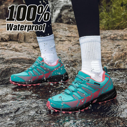 OUTJET Women's Waterproof Hiking Shoes Lightweight Pink