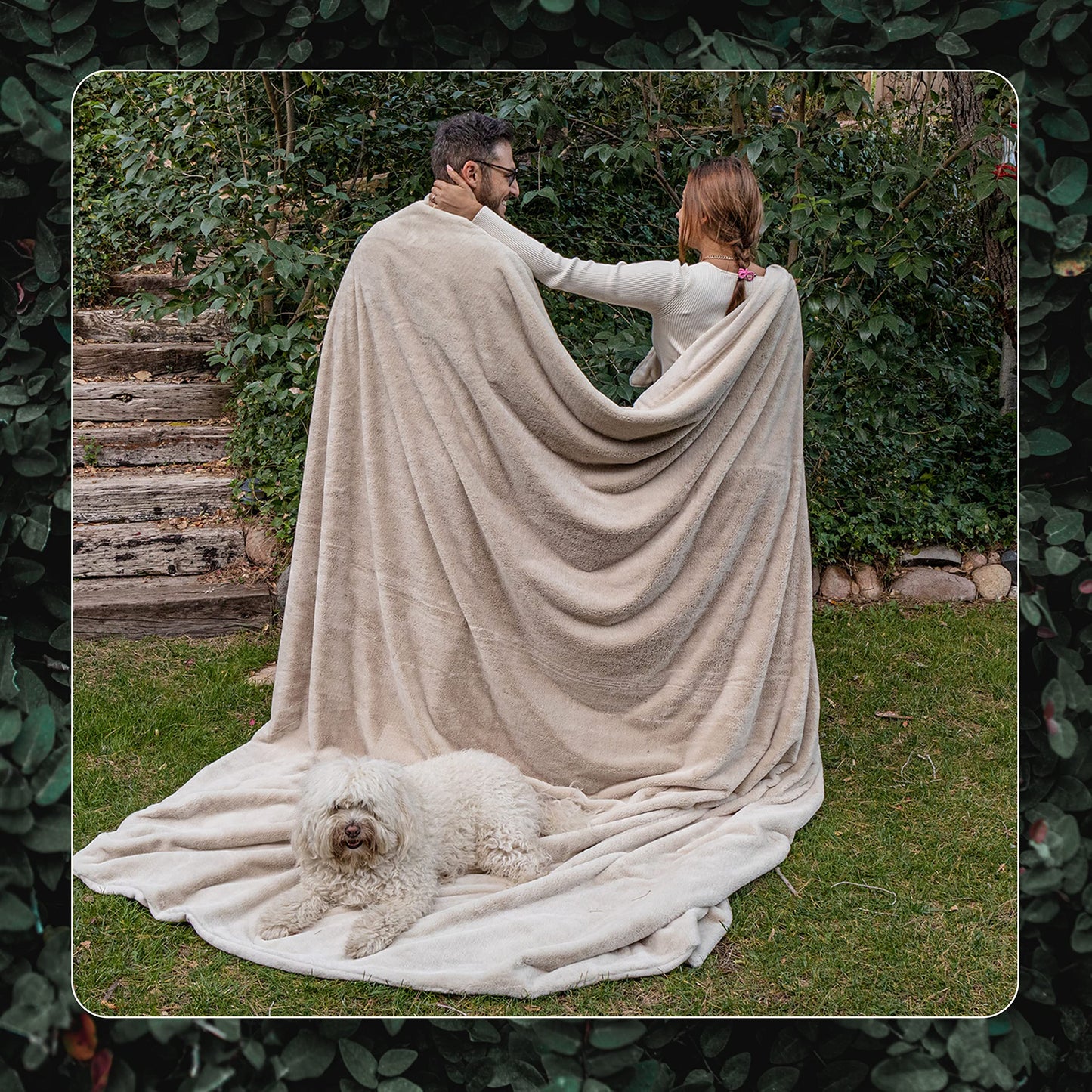 UnHide Cuddle Puddle - Faux Fur Blanket - Oversized, Lightweight, Extra Soft Blanket - Machine Washable - Add a Layer of Softness to Any Bed or Couch - 100” x 100” - Greige