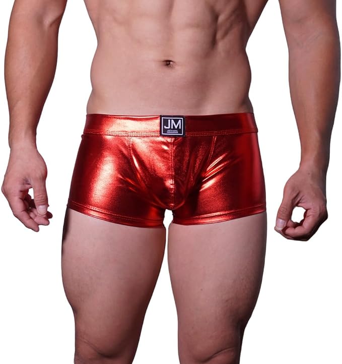 JOCKMAIL Mens Boxer Briefs Men's Underwear Liquid Metallic Hot Body Boxer Swimsuit for Stage Performance and Party Wear (US, Alpha, X-Large, Regular, Regular, Rainbow)