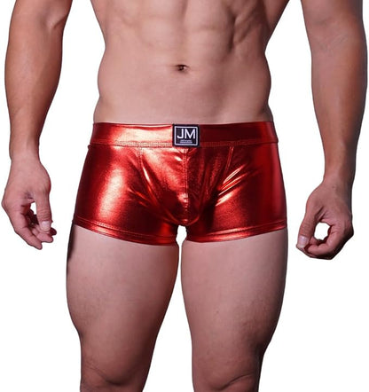 JOCKMAIL Mens Boxer Briefs Men's Underwear Liquid Metallic Hot Body Boxer Swimsuit for Stage Performance and Party Wear (US, Alpha, X-Large, Regular, Regular, Rainbow)