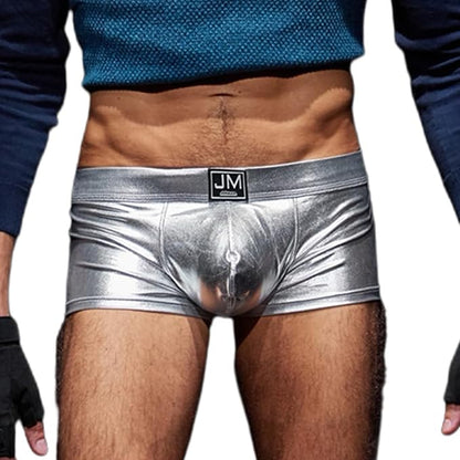 JOCKMAIL Mens Boxer Briefs Men's Underwear Liquid Metallic Hot Body Boxer Swimsuit for Stage Performance and Party Wear (US, Alpha, X-Large, Regular, Regular, Rainbow)