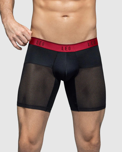High-Tech Mesh Boxer Brief with Ergonomic Pouch - Breathable Microfiber Legs