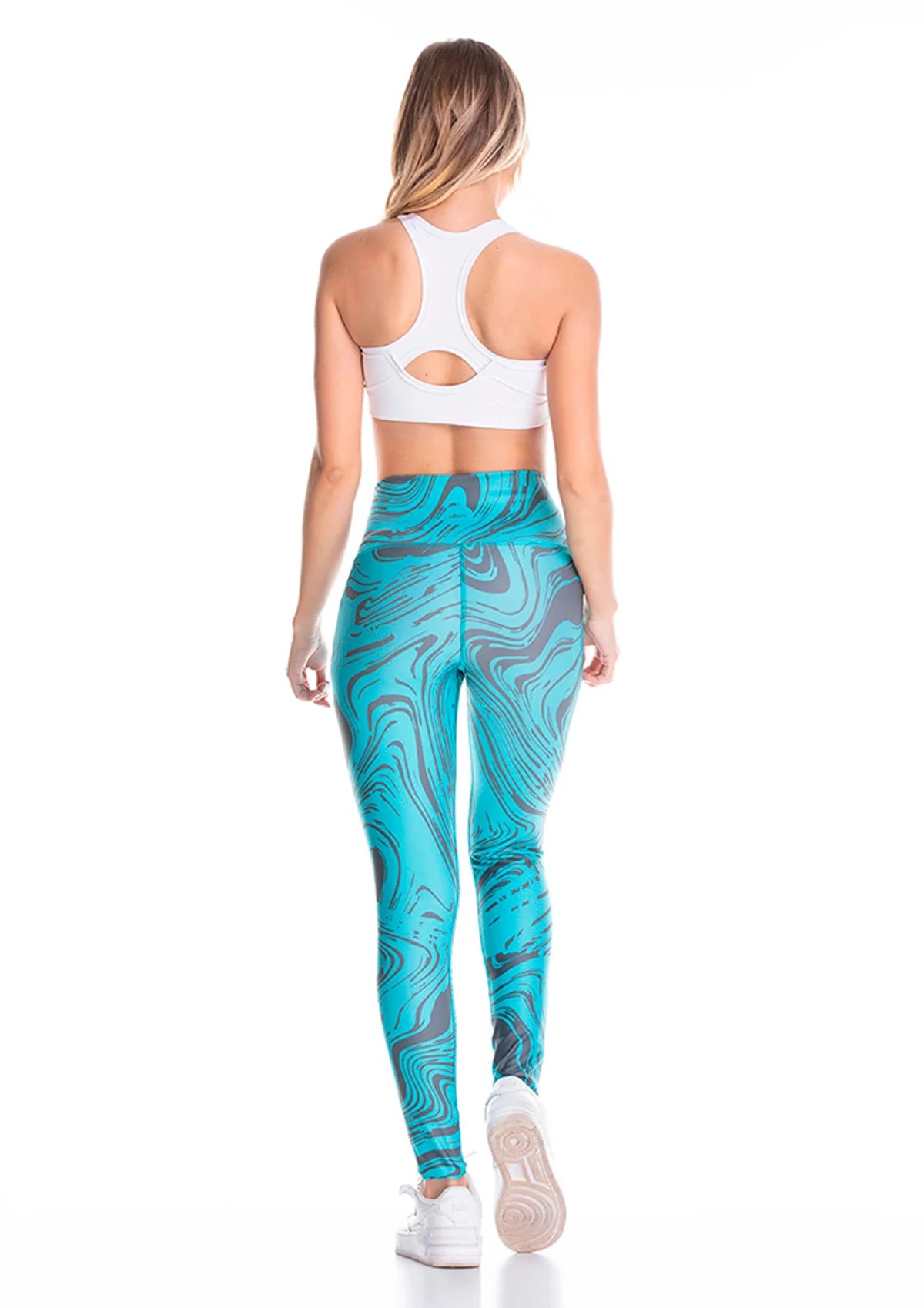 Marble Design - Mint - Runner - Yoga Pants - Leggings - Fitness - Gym