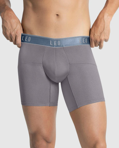 High-Tech Mesh Boxer Brief with Ergonomic Pouch - Breathable Microfiber Legs