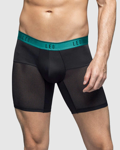 High-Tech Mesh Boxer Brief with Ergonomic Pouch - Breathable Microfiber Legs