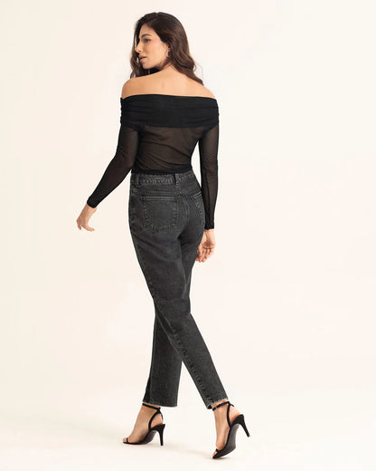 Sheer Women Mesh Top - Carmen Style - Shoulderfree