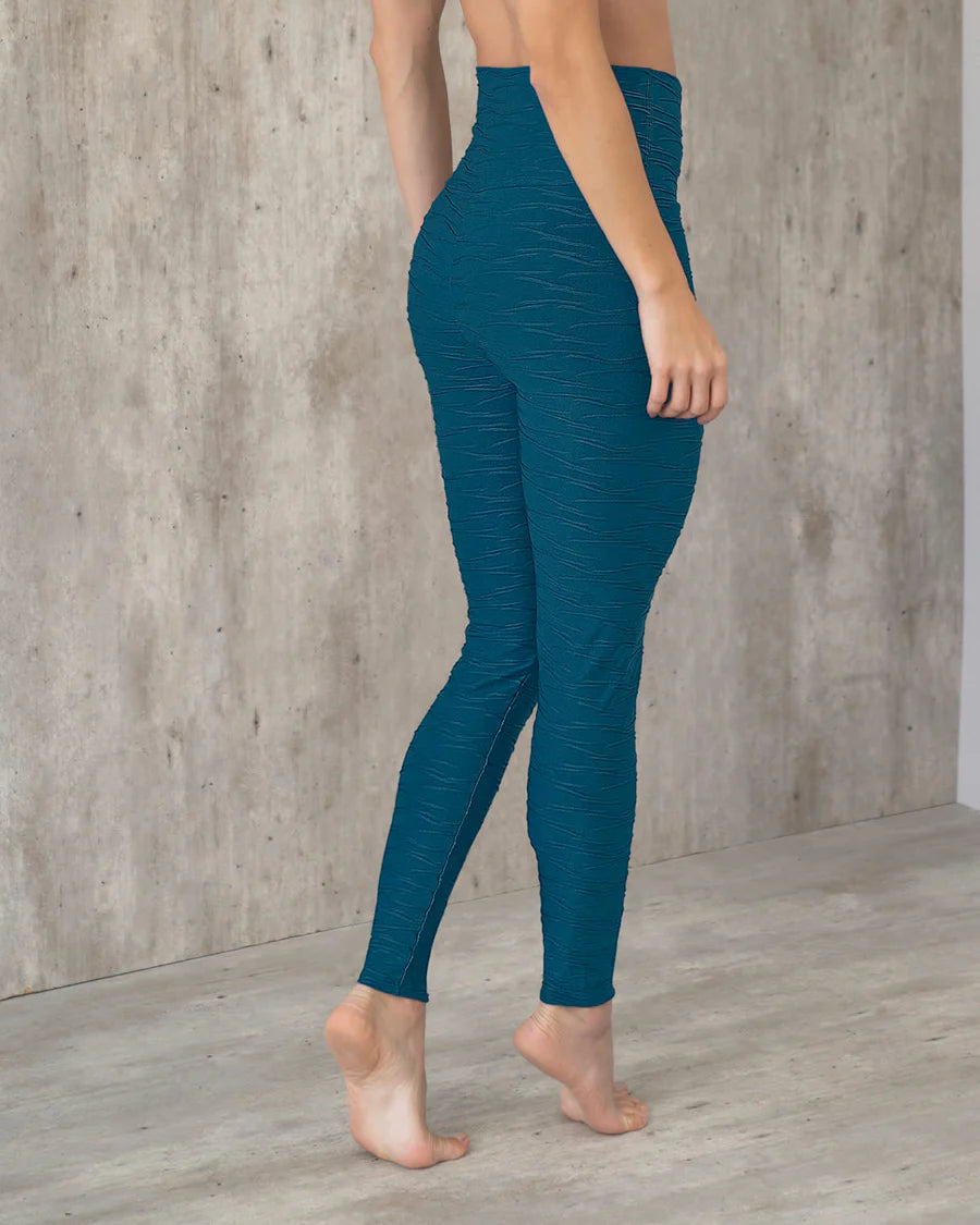Strong tummy control leggings with ribbed texture