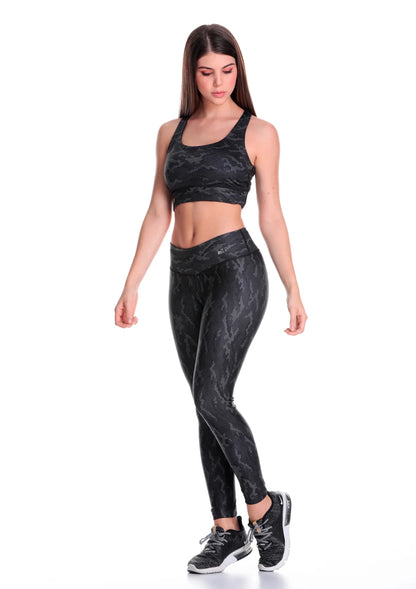 Leggings - Camouflage Black - Running - Yoga Pants  - Fitness - Gym