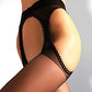 MILA MARUTTI Suspender Nylons Pantyhose Stockings with Garter Belt (M, Black)