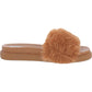 Steve Madden Womens Delphina Faux Fur Slide Slippers Tan 9.5 Medium (B,M)